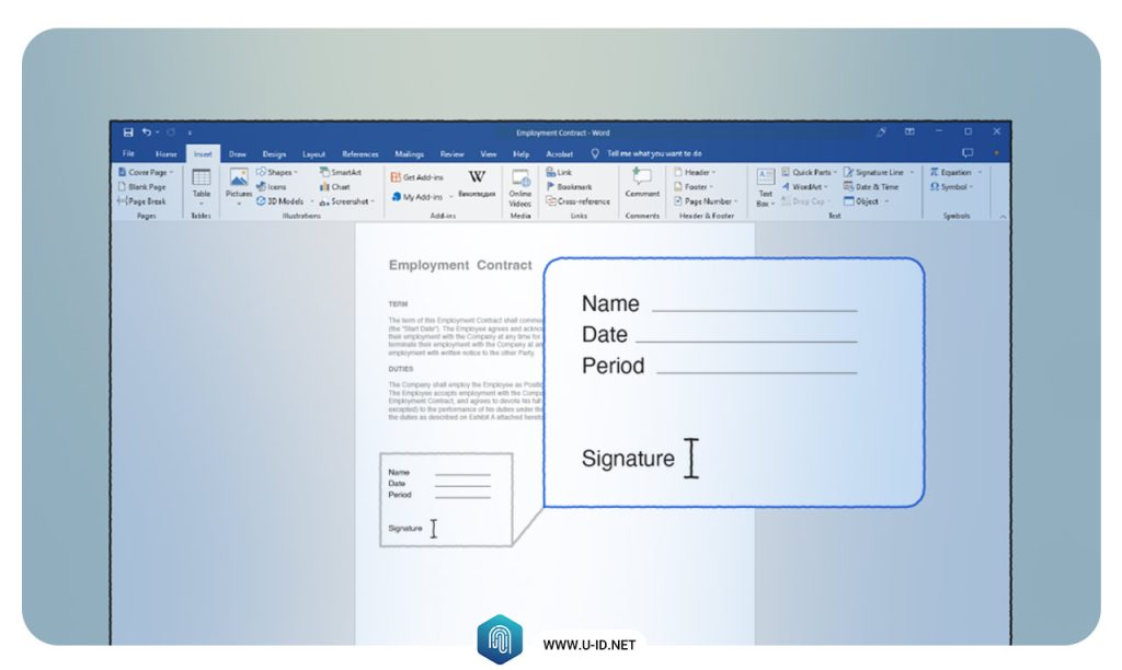 نحوه استفاده از Microsoft Word برای امضای دیجیتال