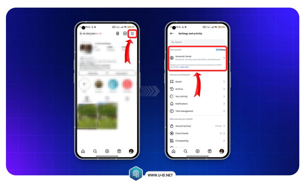 فعال‌سازی 2fa code در Instagram