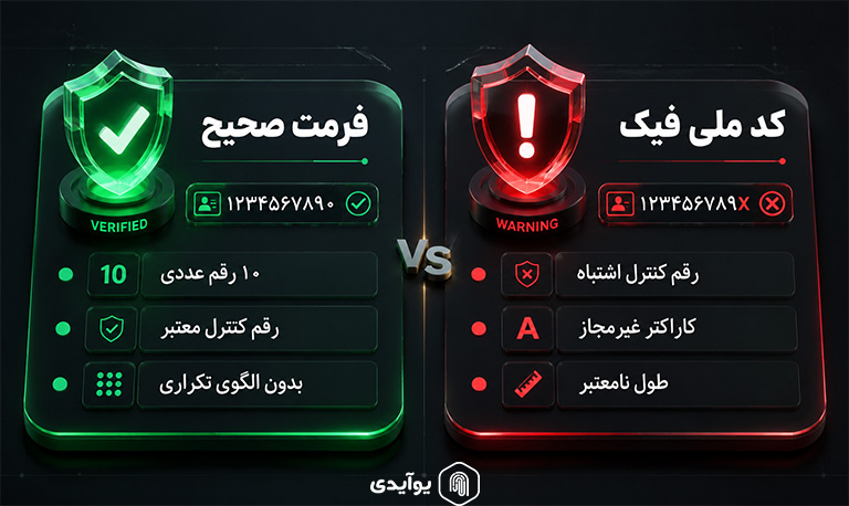 تفاوت فرمت صحیح و کد ملی فیک