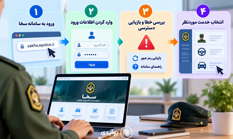 مراحل ورود به سامانه سخا
