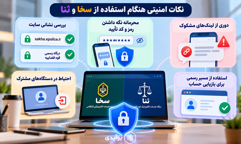 نکات امنیتی هنگام استفاده از سخا و ثنا